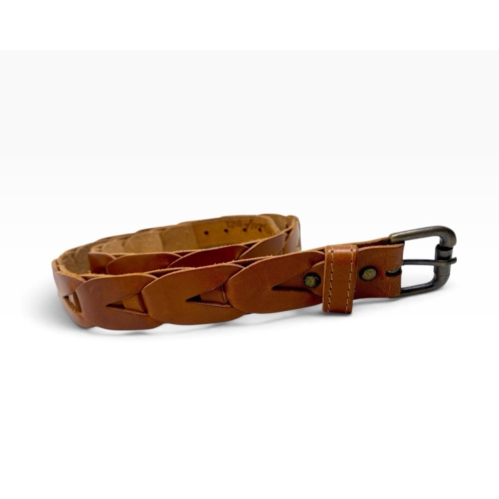 Omega Women's Tan Unique Woven Pattern Belt Size Large Made in Turkey - 8421